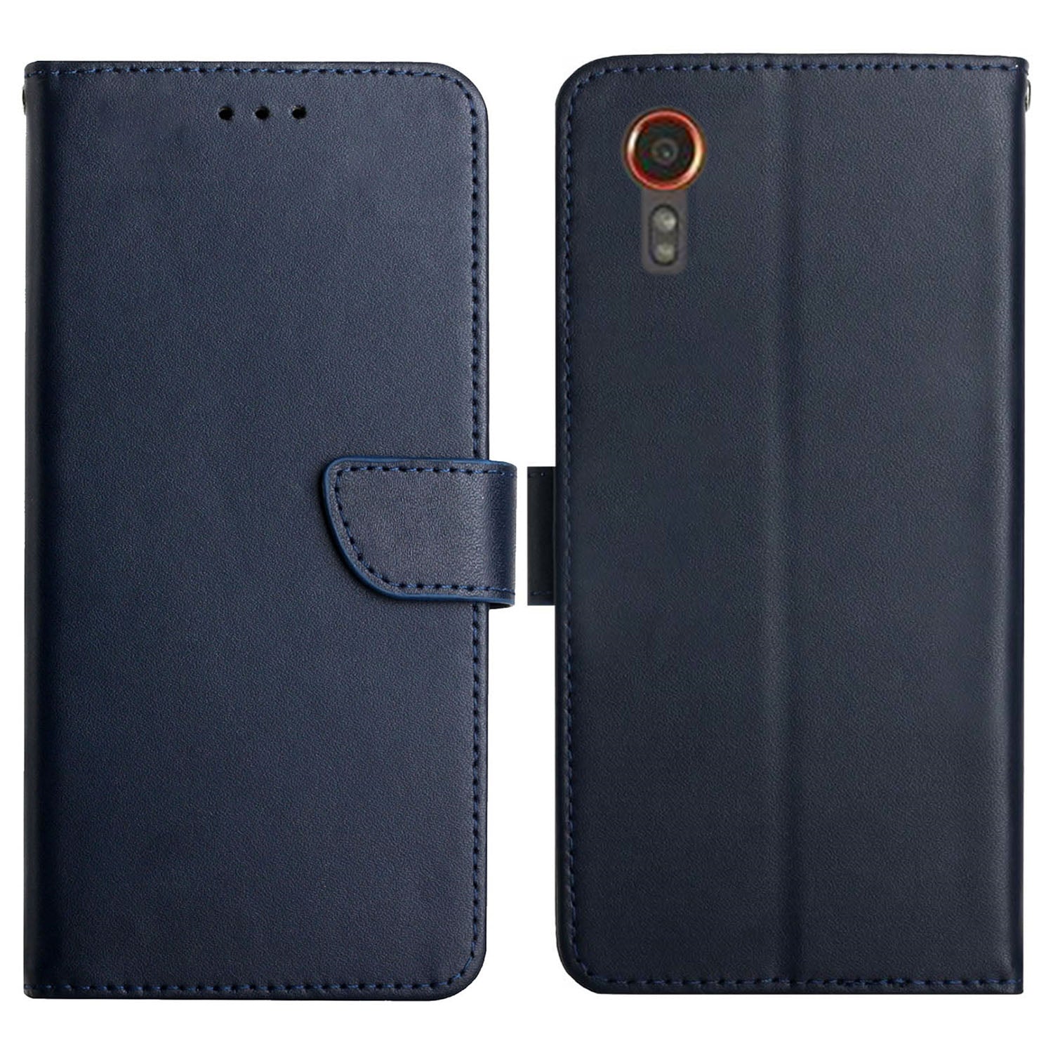 HT02 For Samsung Galaxy Xcover7 Genuine Cow Leather Phone Case Wallet Flip Cover - Black HT02 For Samsung Galaxy Xcover7 Genuine Cow Leather Phone Case Wallet Flip Cover - Black